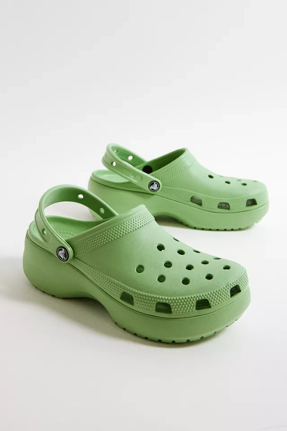 Crocs Green Classic Platform Clogs