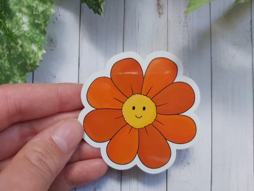 Retro flower sticker | vsco sticker | retro sticker | vinyl sticker | disco stickers | Hippie Stickers | flower sticker | vintage sticker