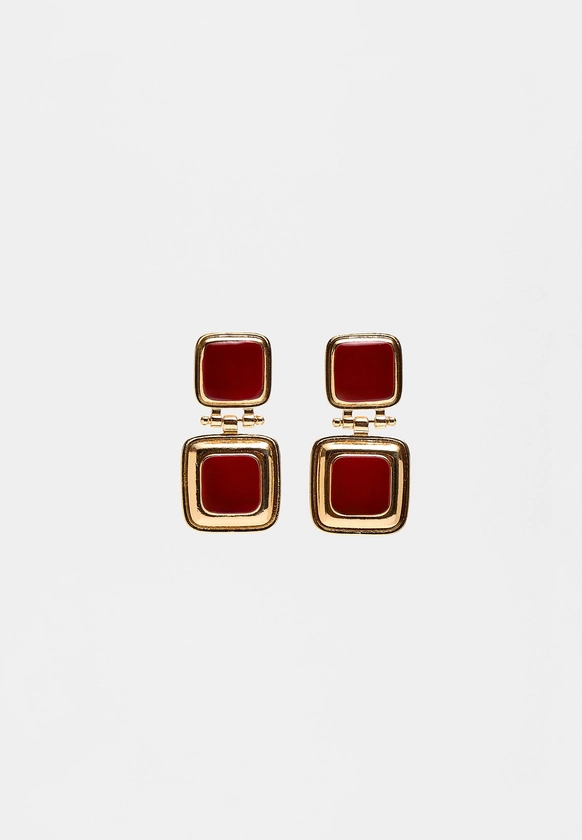 Boucles d’oreilles pendantes géométriques - Bijoux femme | Stradivarius France