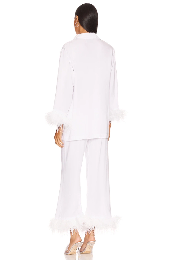 Sleeper Pajama Set with Double Feathers in White | REVOLVE