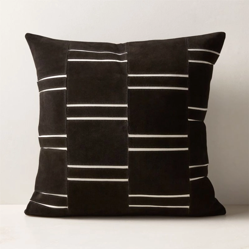 Keene Black Suede Throw Pillow with Feather-Down Insert 20'' + Reviews | CB2