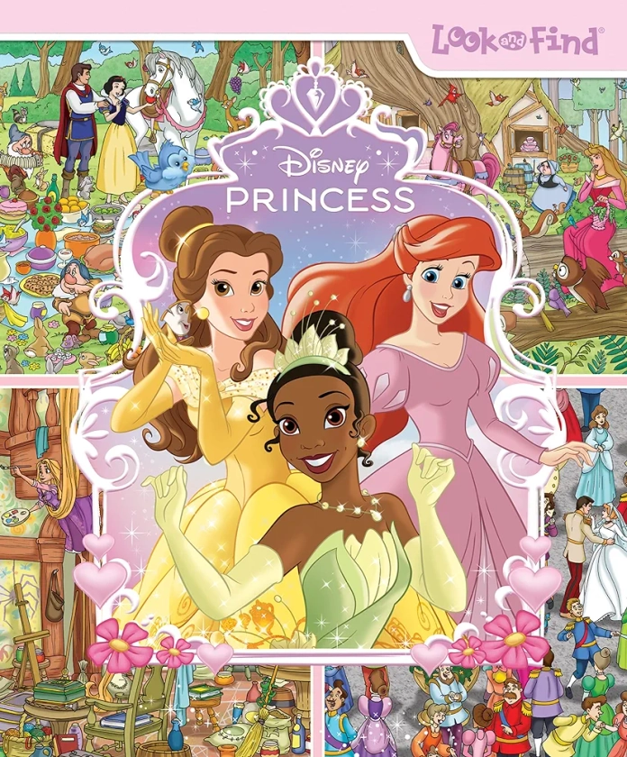 Disney Princess Cinderella, Tangled, Aladdin and More!- Look and Find Activity Book - PI Kids