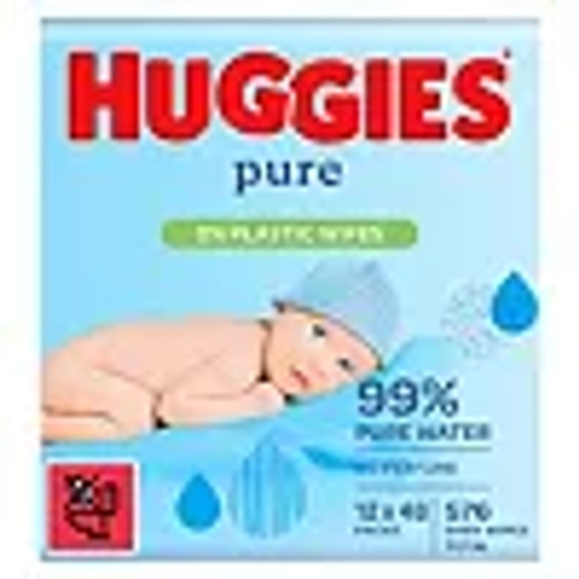 Huggies Pure Baby Wipes 0% Plastic 48s 12 pack