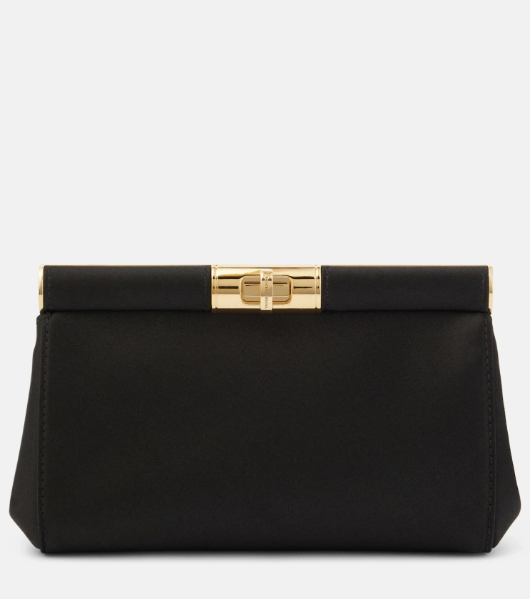 Marlene Small satin shoulder bag in black - Dolce Gabbana | Mytheresa