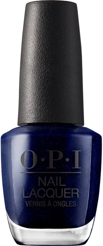 OPI Nail Lacquer Yoga-ta Get This Blue! | Opaque Dark Blue Shimmer Chip Resistant Nail Polish | Vegan, Fast Drying, Streak Free