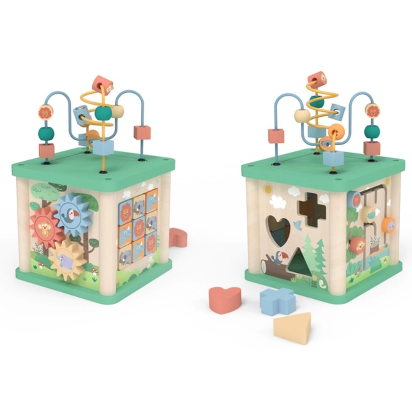 Squirrel Play Safari Wooden Sort & Play Activity Cube | Smyths Toys UK