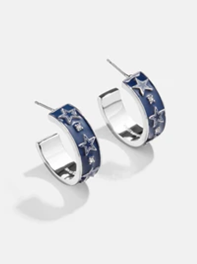 WEAR By Erin Andrews x BaubleBar Dallas Cowboy Enamel Hoop Earrings - Dallas Cowboys