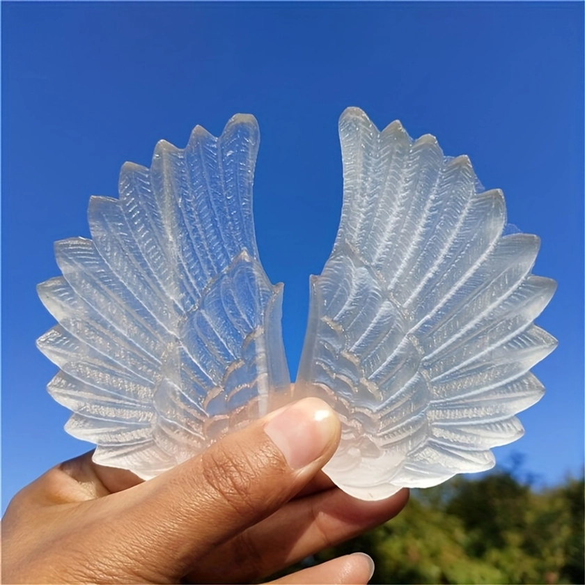 1pc Natural Selenite Wings, Quartz Crystal Wings, Mineral Samples, Selenite Animals, Crystal Gifts, Home Decor, Reiki 60g+