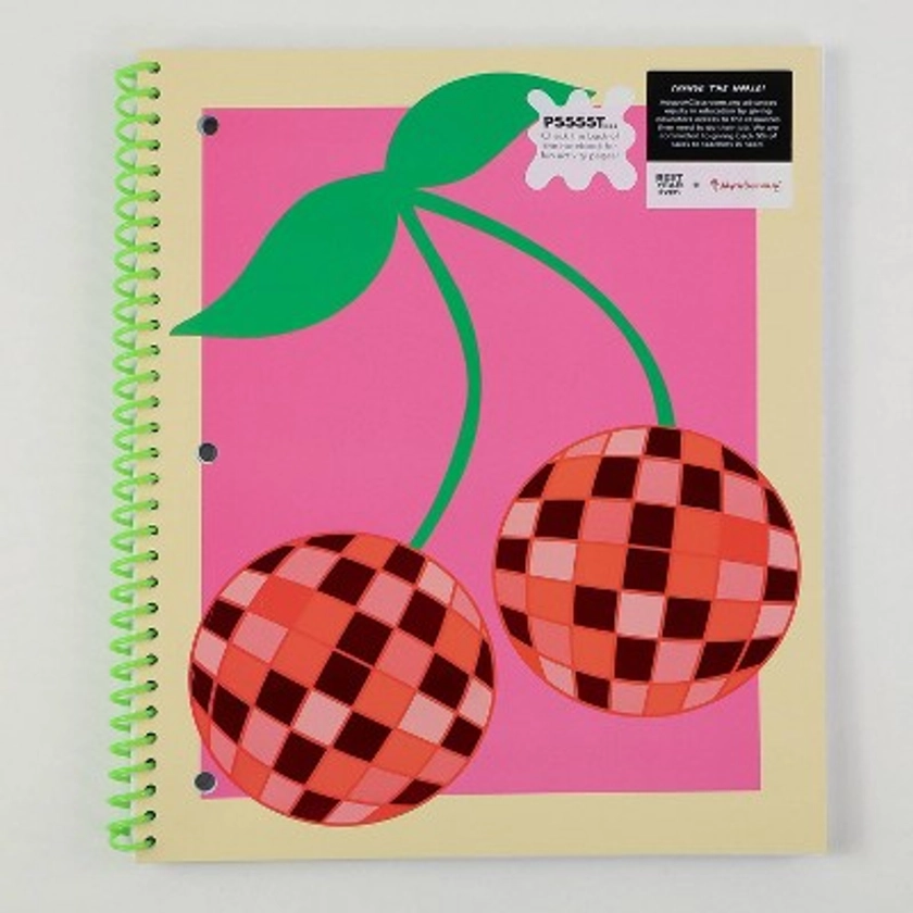 Best Year Ever College Ruled Spiral Notebook Disco Cherry