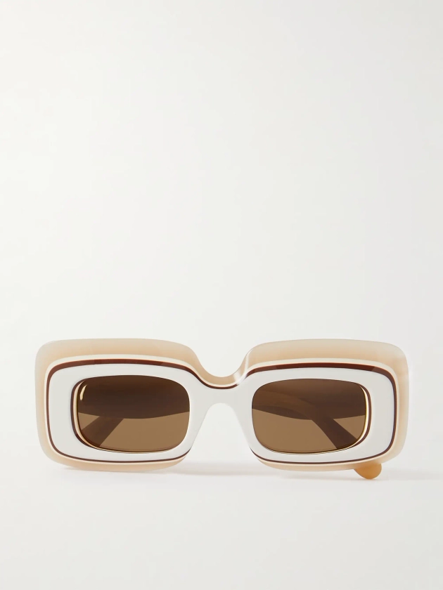 LOEWE EYEWEAR + Paula's Ibiza layered rectangle-frame acetate sunglasses | NET-A-PORTER