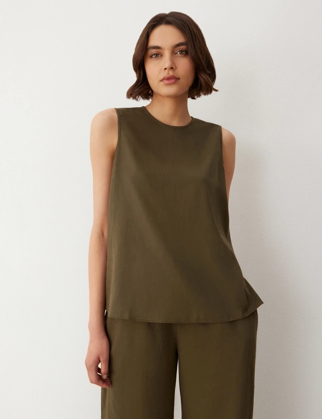 Linen Blend Shell Top