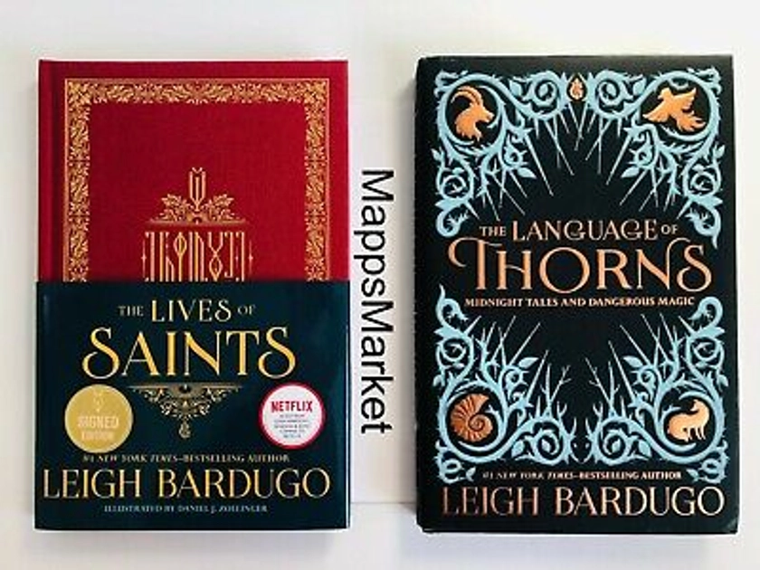 SIGNED The Language of Thorns & The Lives of Saints LEIGH BARDUGO 1st/1st HC NEW | eBay