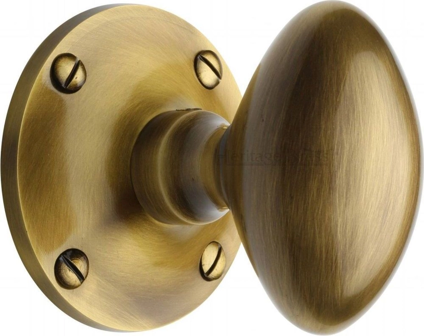 Heritage Brass MAY960-AT Mortice Knob on Rose Mayfair Design Antique finish - Brass Door Knobs on Rose