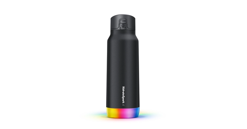 HidrateSpark PRO STEEL - 32 oz. Smart Water Bottle + Bonus Straw Lid - Black