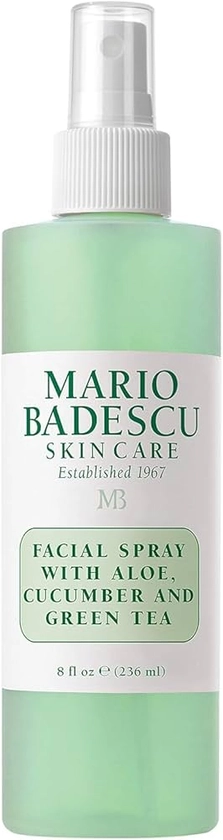 Mario Badescu Facial Spray with Aloe, Cucumber and Green Tea for All Skin Types, Face Mist that Hydrates & Invigorates