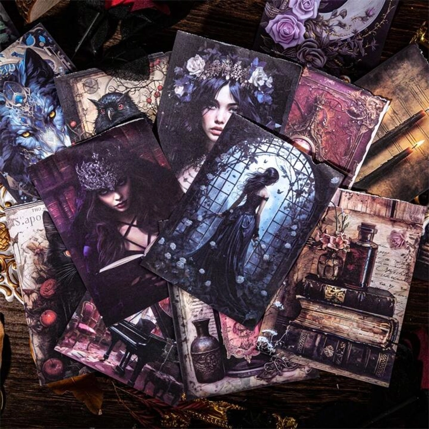 Pack Of 40 Gothic World Series Scrapbook Paper For Retro DIY Decoration Collage Base