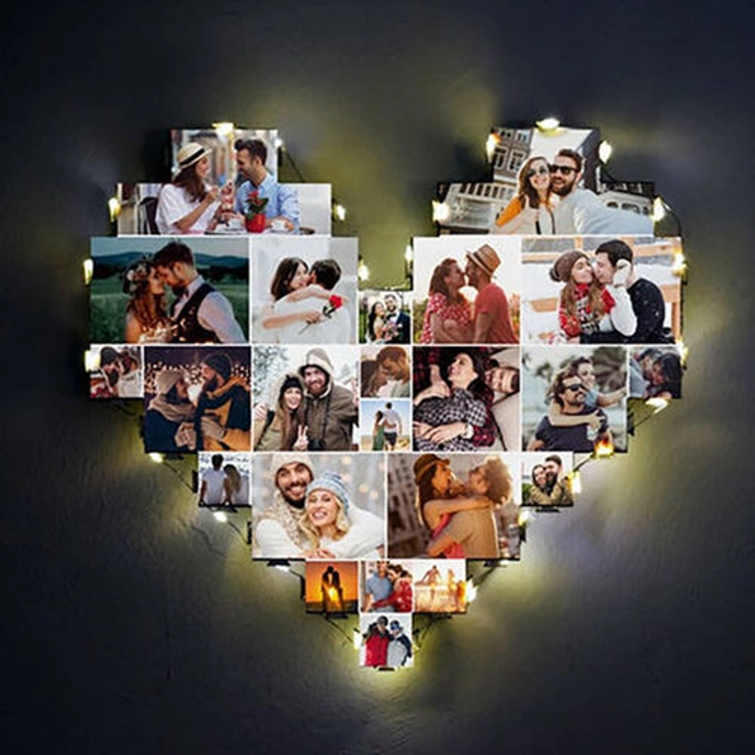 Personalized Picture Lamp Heart Shaped Creative Gift for Family - Trovegift.com