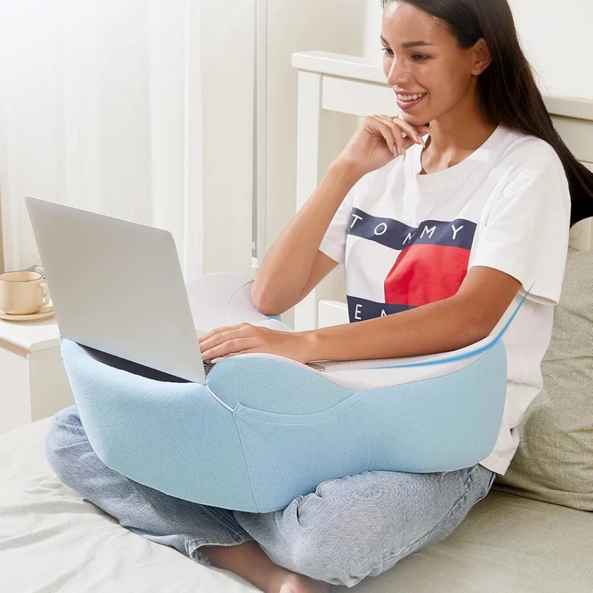 Lap Desk with Cushion, Soft Laptop Pillow for Lap, Portable Desk Pillow, Gaming Pillow Work Pillow for Bed,Couch, Car