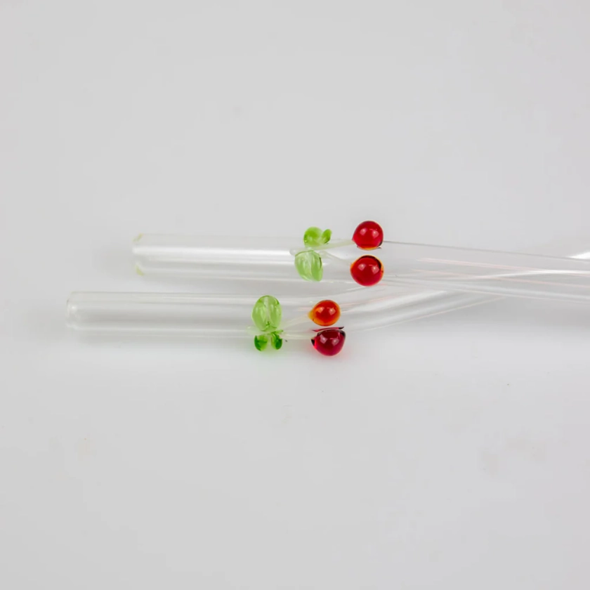 Cherry Pie Glass Straw - 2 Pack