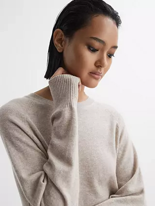 Reiss Andi Cashmere Blend Jumper, Stone