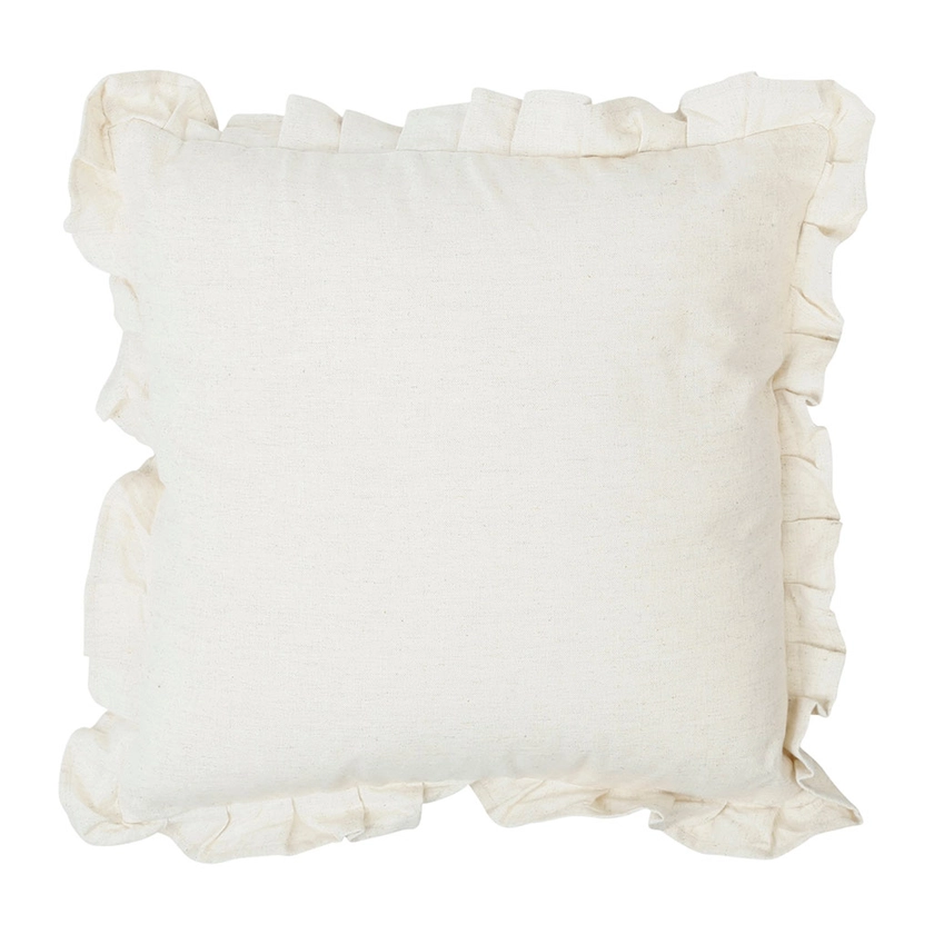 Coussin carré chambray naturel 40x40cm en coton