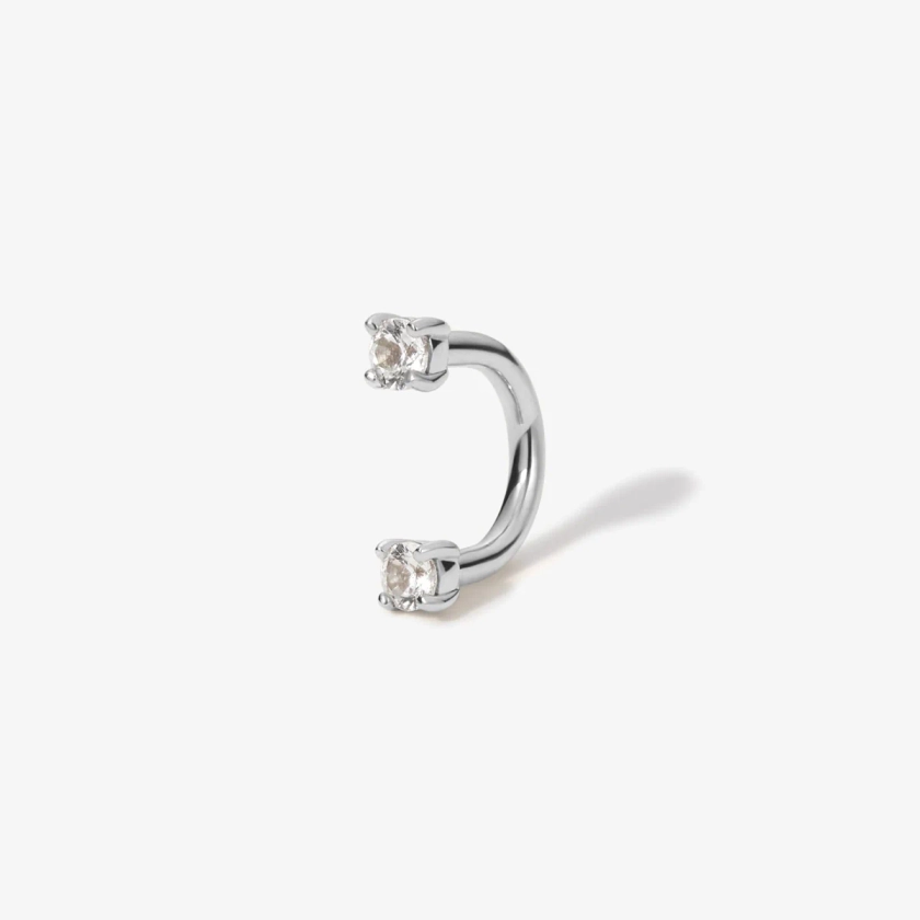 White Gold Frankie U Hoop Diamond Piercing | Fine Jewelry | Adornmonde