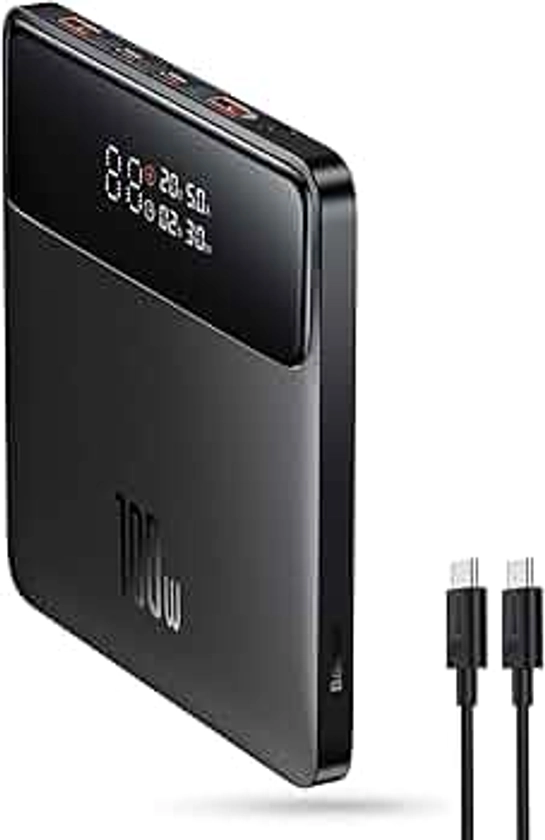 Baseus Laptop Powerbank PD 100W 20000mAh Slim batería Externa QC 4.0 Cargador rápido USB C Power Bank para portátiles MacBook iPad iPhone 15 14 13 Samsung Galaxy Switch Steam Deck AirPods versión HD