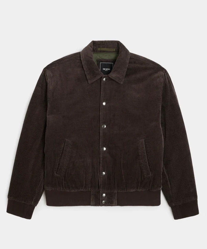 Corduroy Varsity Jacket in Chocolate