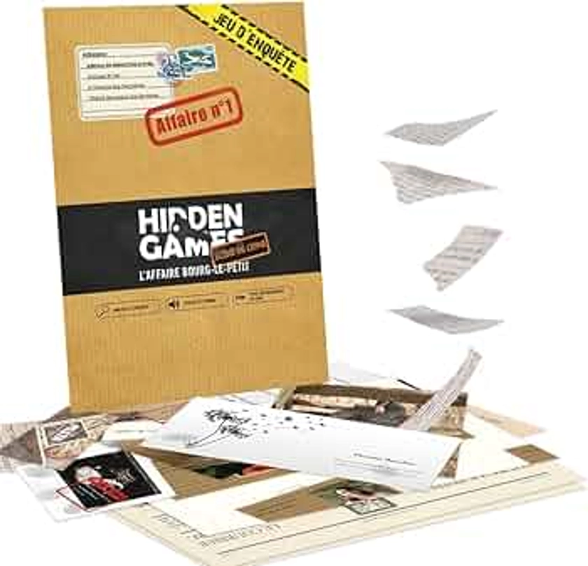 Hidden Games Scène du Crime - l'affaire Bourg-Le-Petit - Française - Jeu de scène de Crime réaliste, Jeu de détective passionnant, Jeu d'Escape Room