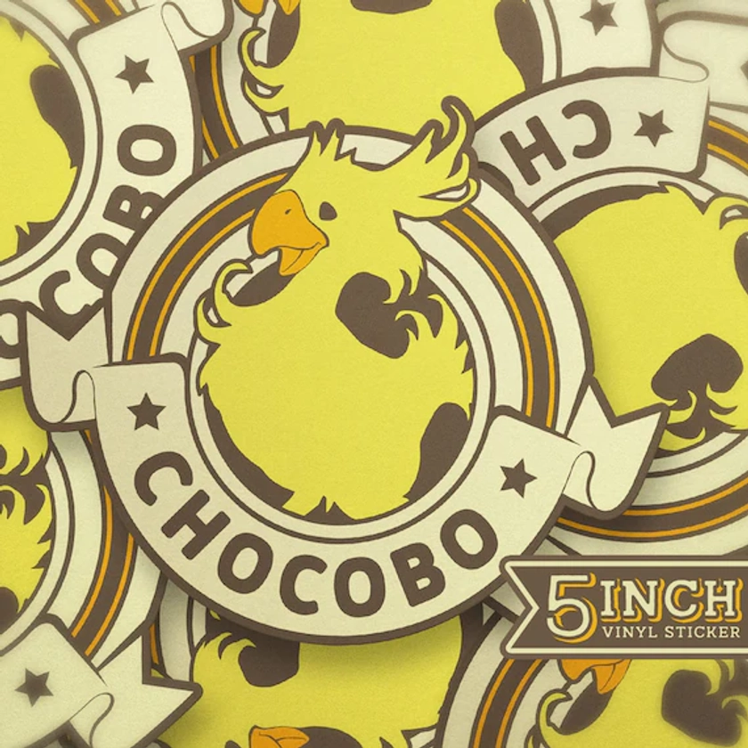 Chocobo Vinyl Sticker - Final Fantasy Stickers - Laptop Sticker - Water Bottle Sticker