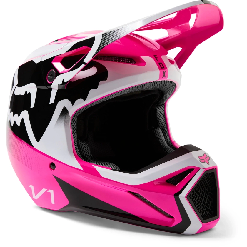 Fox Racing Pink V1 Leed Motocross Helmet DOT ECE Offroad MotoX Comfort MIPS