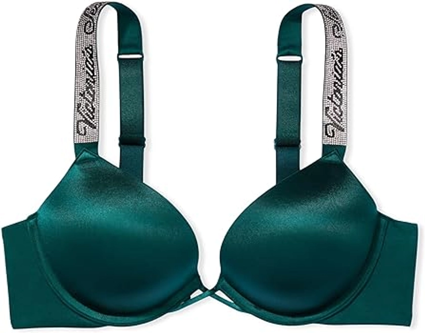 Victoria's Secret Bombshell Shine Strap Push Up Bra, Add 2 Cups, Plunge Neckline, Lace, Bras for Women, Very Sexy Collection, Green (36A) at Amazon Women’s Clothing store