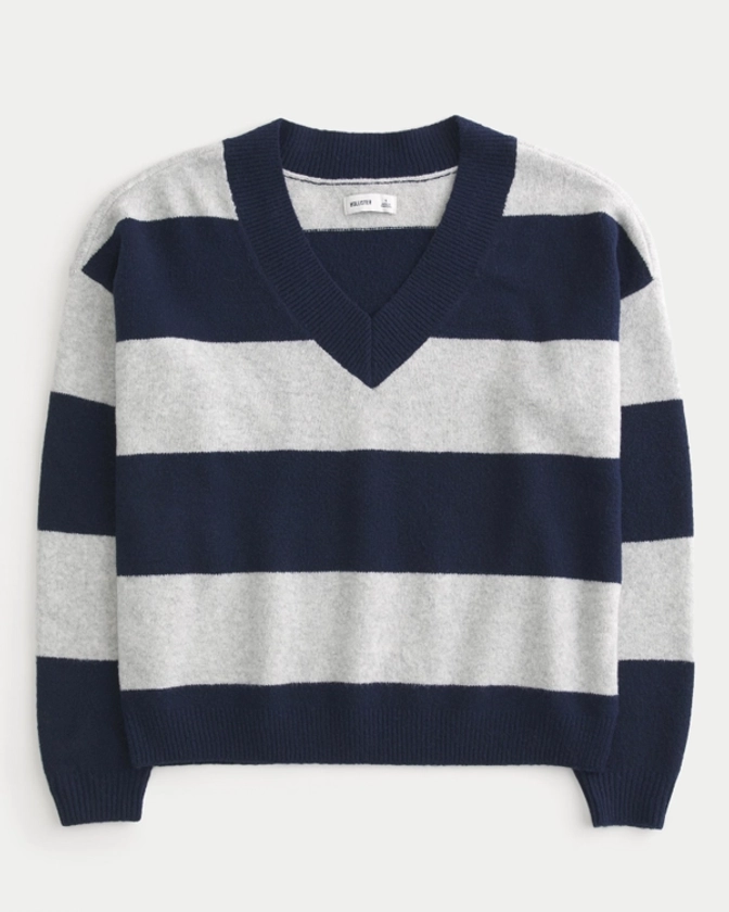 Women's Hollister Comfy Cloud Oversized V-Neck Sweater | Women's Tops | HollisterCo.com