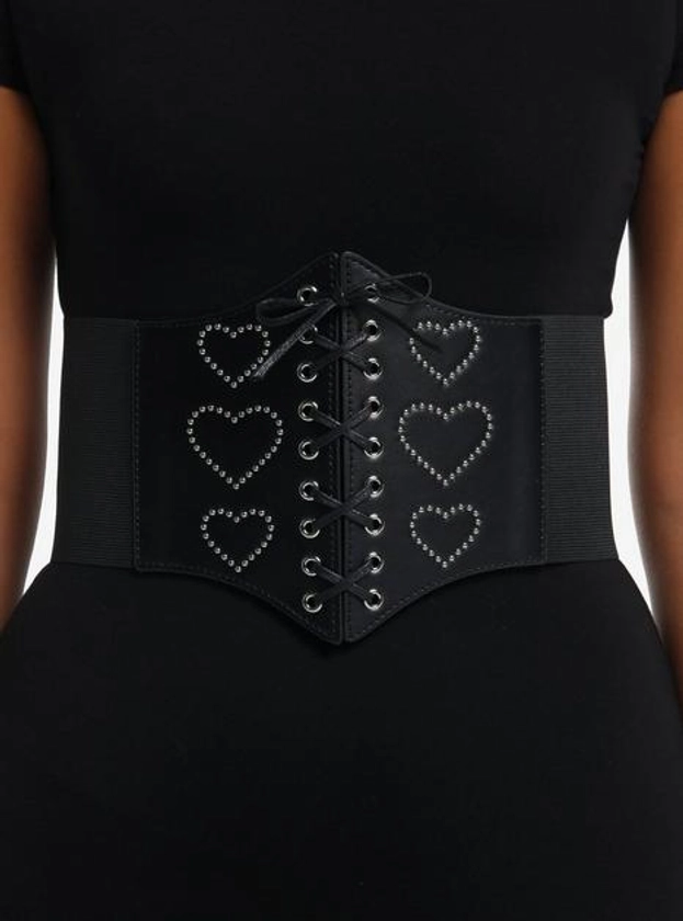 Black Heart Stud Corset Belt | Hot Topic