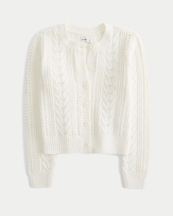 Women's Hollister Comfy Cloud Cable-Knit Cardigan | Women's Tops | HollisterCo.com