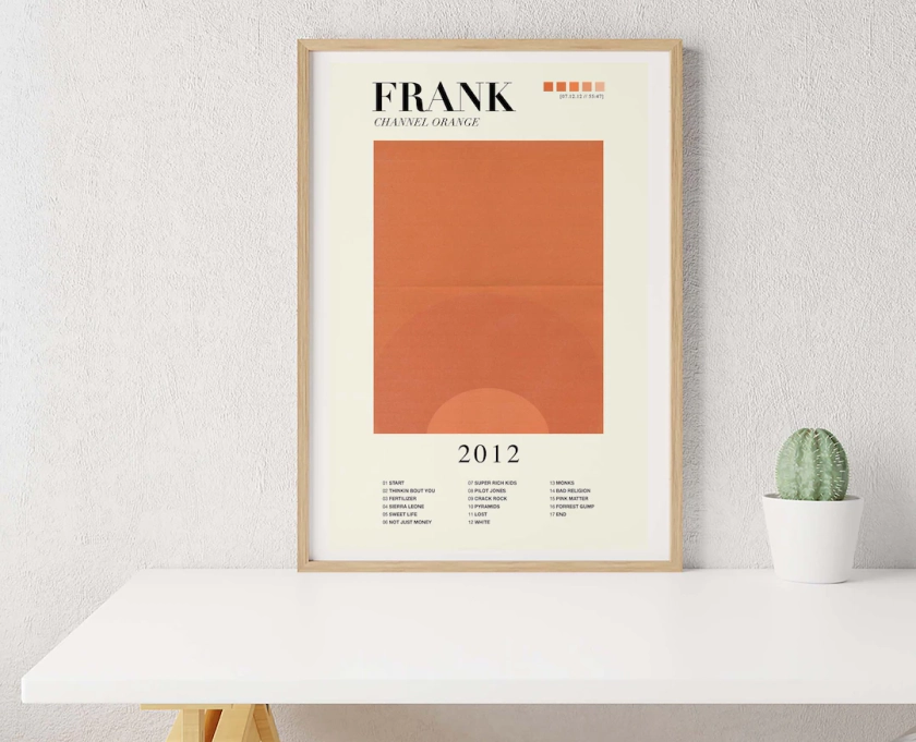 Frank Ocean - Channel Orange / Minimalistic Poster / Wall Art / Home Decor