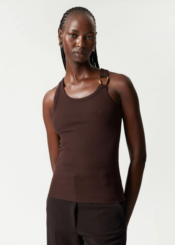 Metal-Buckle Tank Top - Dark Brown - & Other Stories PT