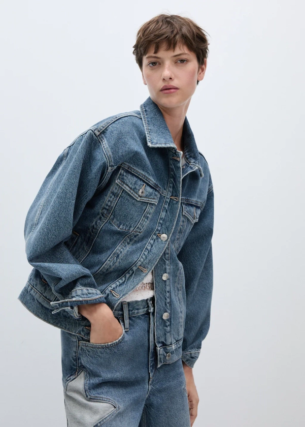 Blouson en jean étoile - Femme | MANGO France métropolitaine