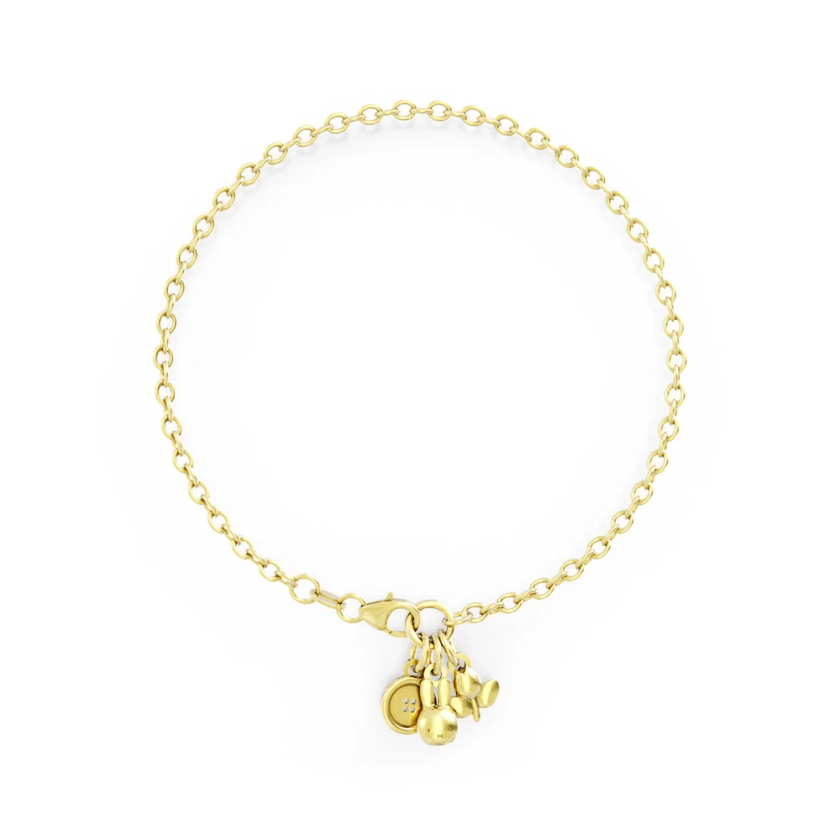 Miffy Triple Charm Bracelet (18ct Gold Vermeil) - Unique Handmade Jewellery Gift