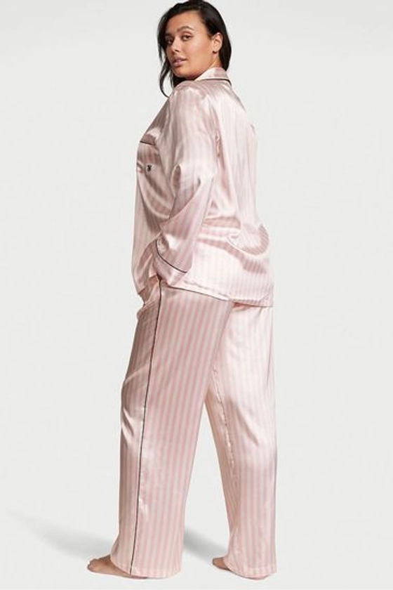 Buy Pretty Blossom Iconic Stripe Pink Satin Long Pyjamas from the Victoria's Secret UK online shop