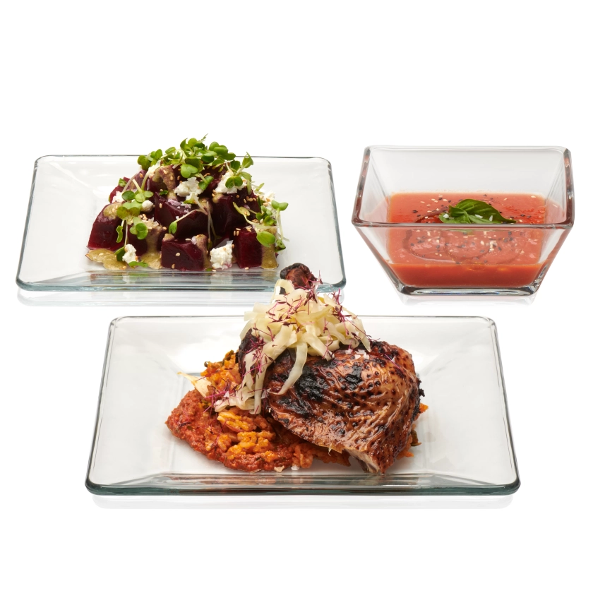 Libbey Tempo 12-Piece Glass Dinnerware Set, Service for 4 & Reviews | Wayfair