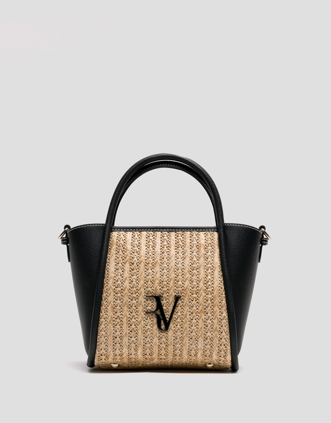 Beige and black Mini Louise shopping bag | Roberto Verino