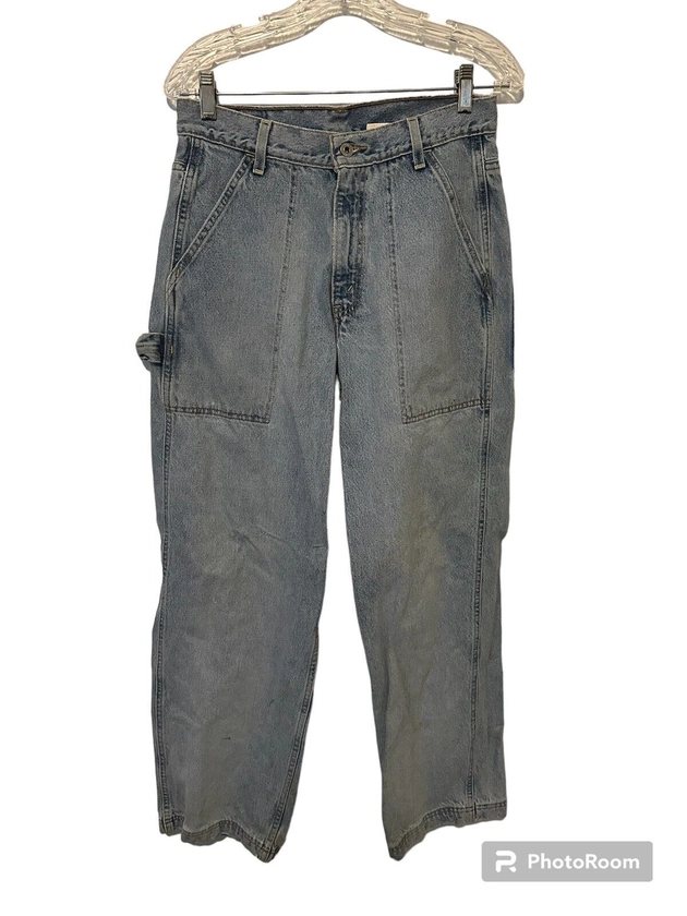 Vintage 90s Levi’s Dry Goods Baggy Carpenter Light Wash Jeans 30x32 Distressed