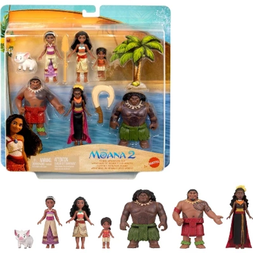 Disney Moana 2 Moana's Adventure Set with 6 Small Dolls & Accessories