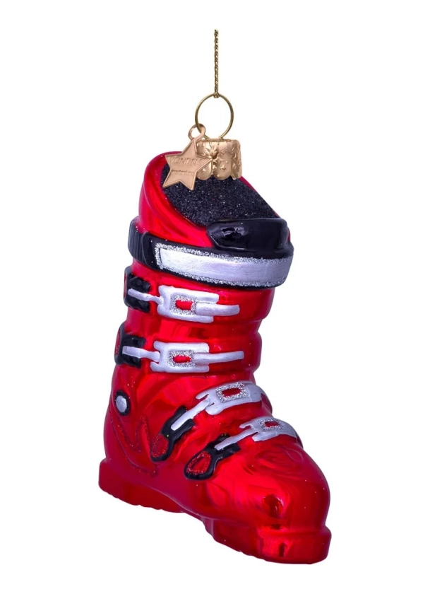 Vondels Ski schoen kersthanger 9,5 cm • Rood • de Bijenkorf