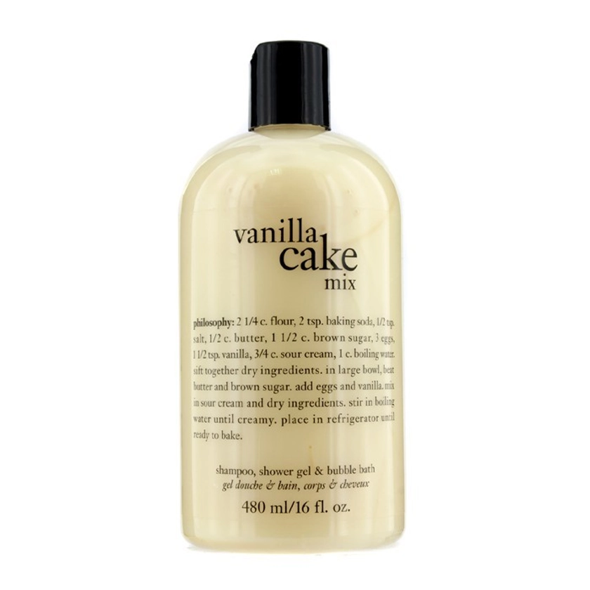 Philosophy Vanilla Cake Mix Shampoo, Shower Gel & Bubble Bath 480ml | Cosmetics Now UK