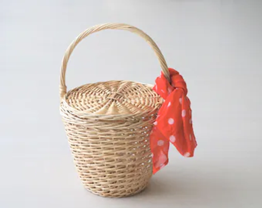 Jane Birkin Basket - medium, market bag, round wicker basket, panier rond, cesto de mimbre fruit basket panier jane birkin, Jane Birkin Korb