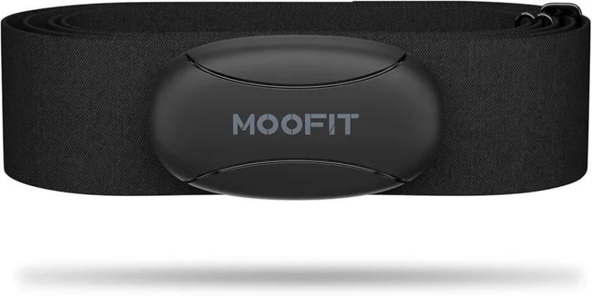 moofit HR8 Monitor de Frecuencia Cardíaca, Datos de Ritmo Cardíaco en Tiempo Real Soporta Bluetooth5.0/Ant+, Mayor Rango de comunicación, Compatible con Apps iOS/Android, Equipo de Sport, Negro