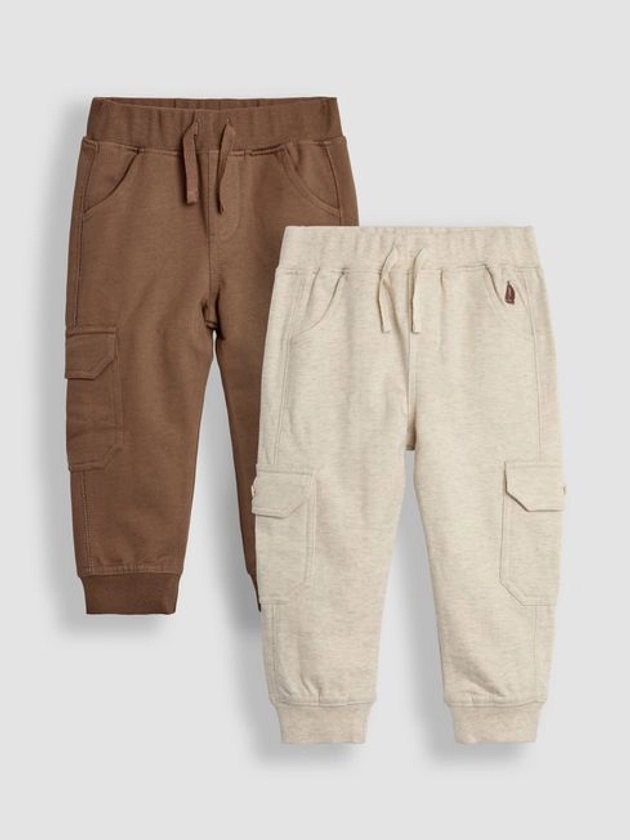 Buy Tan Brown & Natural 2-Pack Cargo Joggers from the JoJo Maman Bébé UK online shop