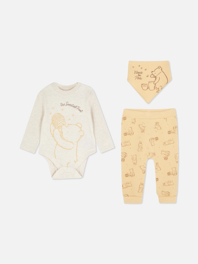 Disney’s Winnie the Pooh Bodysuit, Leggings and Bib Set